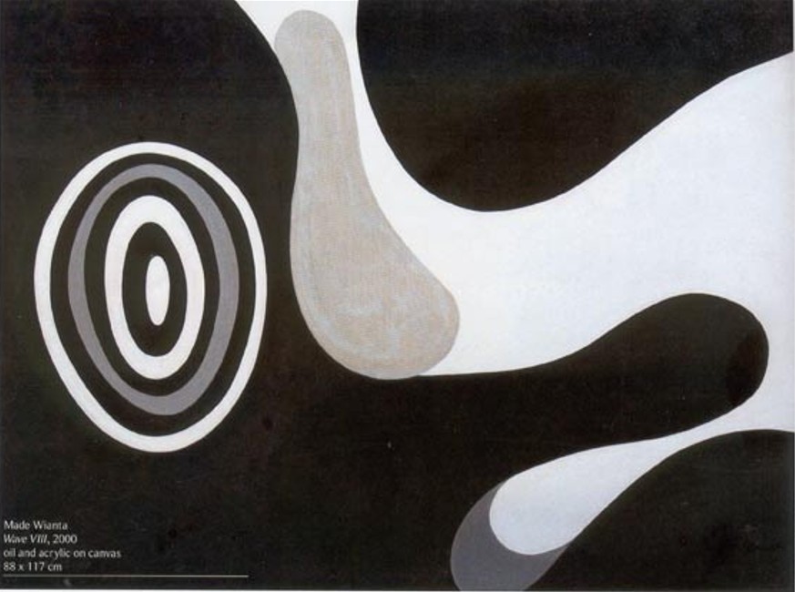 Made Wianta, Wave VIII, 2000, oil and acrylic on canvas, 88 × 117 cm